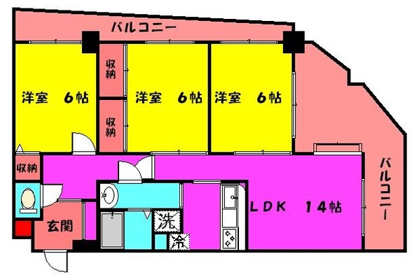 セシール水前寺の物件間取画像